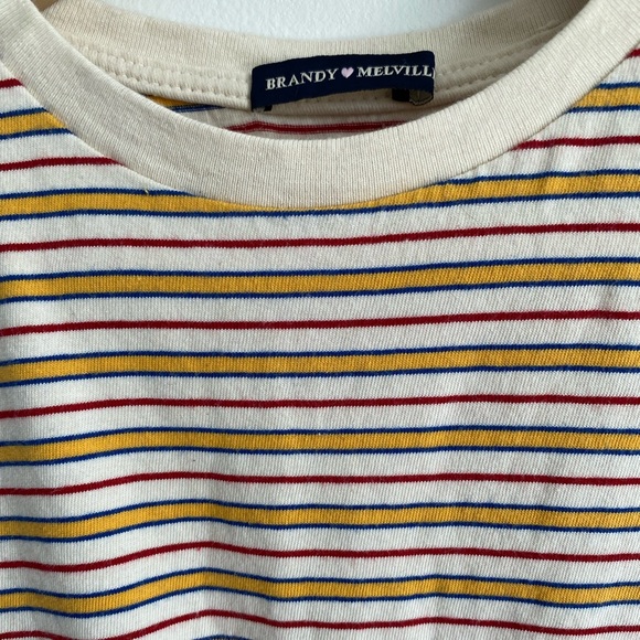 Brandy Melville yellow striped t-shirt - Picture 3 of 3